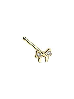 WildKlass Jewelry Golden Star Glitter Sparkle L-Shaped Nose Ring 316L Surgical Steel WildKlass Jewelry Golden Star Glitter Sparkle L-Shaped Nose Ring 316L Surgical Steel